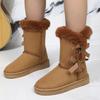 Fashion Winter Boots Fur Women's Snow Boots Low-top Warm Fur Shoes Men's and Women's Winter Short Boots Super Mini Outer Wear Non-slip