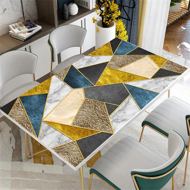 ПВХ Винил Золотой Треугольник Мрамор Контактная Бумага для Кухонных Шкафов Наклейка На Стол Водонепроницаемые Самоклеящиеся Обои Наклейки