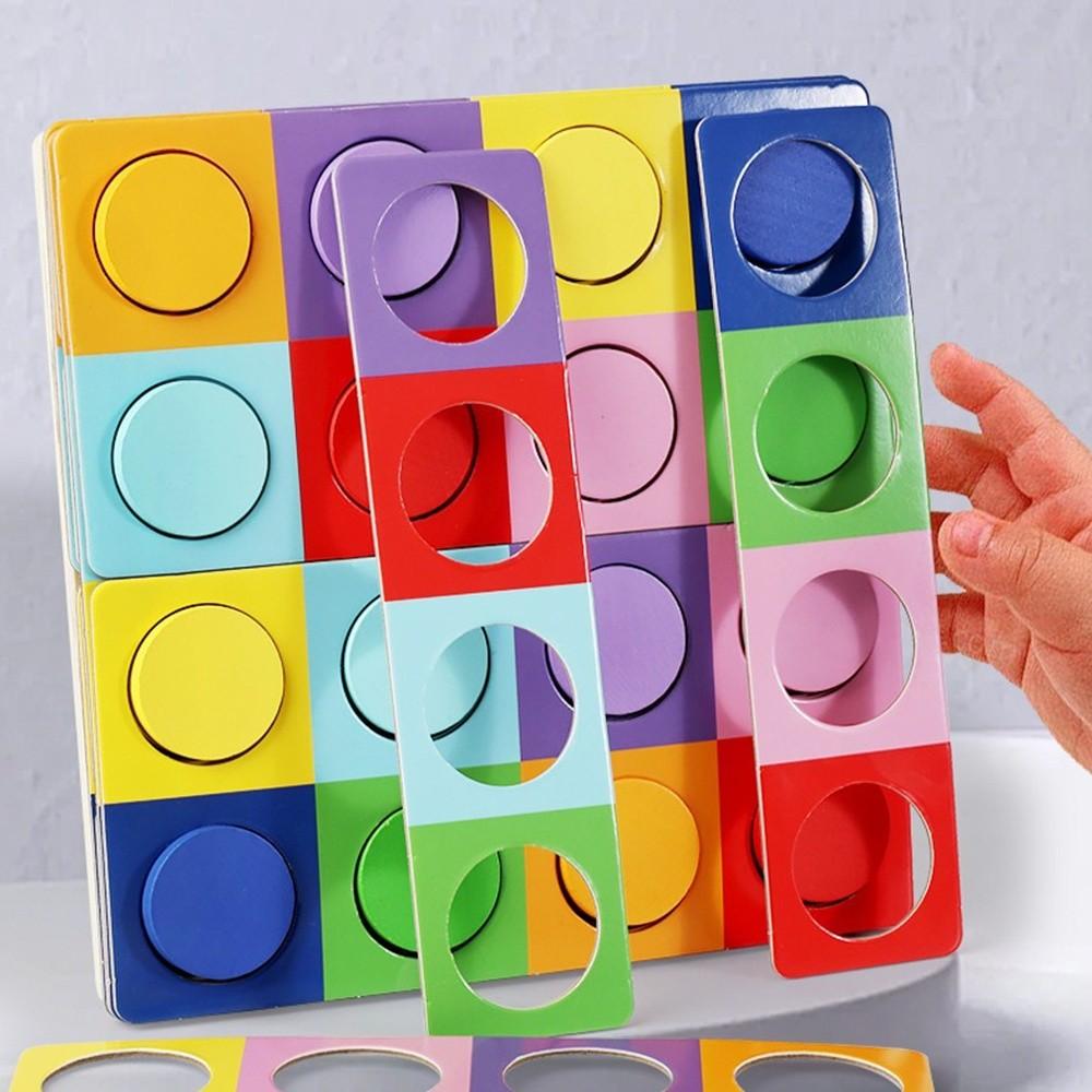 Color Recognition Matching Logic Game Educational Wooden Puzzle  Preschoolers or Toddlers