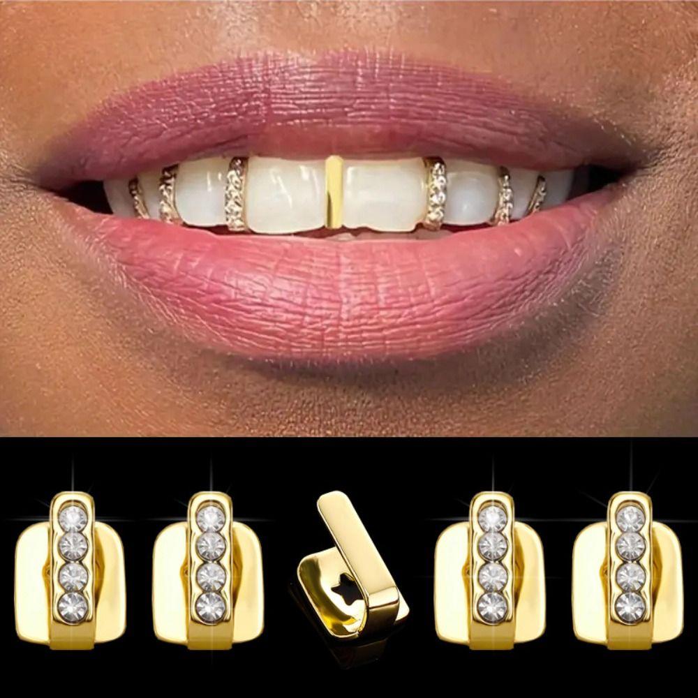 3 шт. Новые полые Хип-хоп Накладки на зубы Grillz Блестящие Цирконы Стразы Накладки на зубы Зубные украшения Женские Мужские
