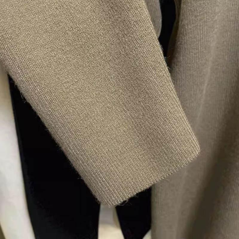 Свитер для женщин Осень Зима Утепленный Теплый Вязаный Эластичный С длинным рукавом Оверсайз Топы