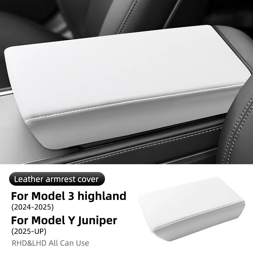 ABS Leather Center Console Protector Cover Armrest Interior Molding for Tesla Model 3 2019-2025 Model Y 2025-2026