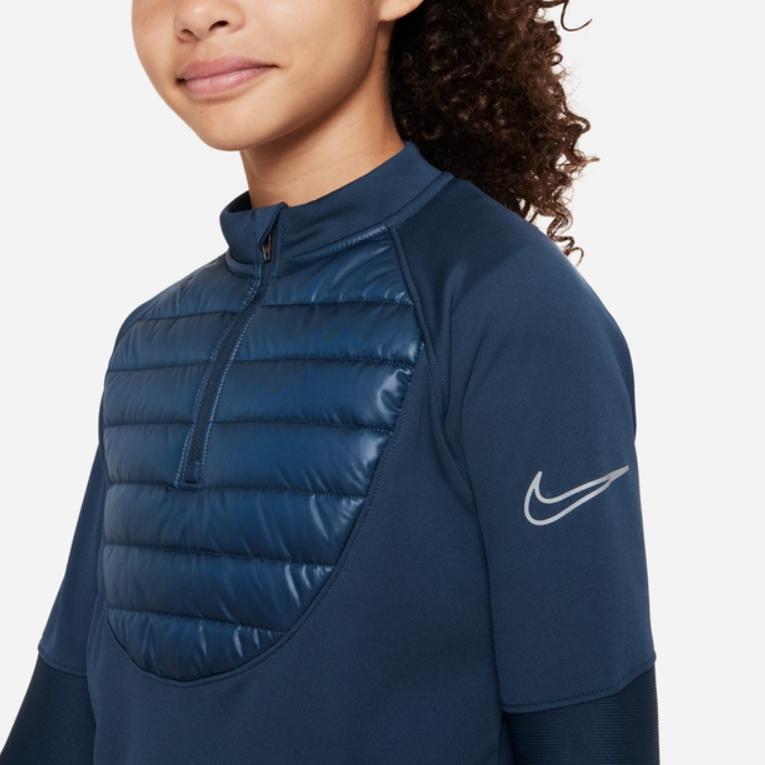 Nike Однотонный свитер с круглым вырезом и полумолнией, детский свитшот, синий DC9154-454