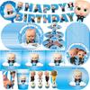Bossed Baby Theme Birthday Party Decoration Newborn 1St Tableware Set Plate Cup Balloons For Kids Baby Shower Party Faovrs Gifts