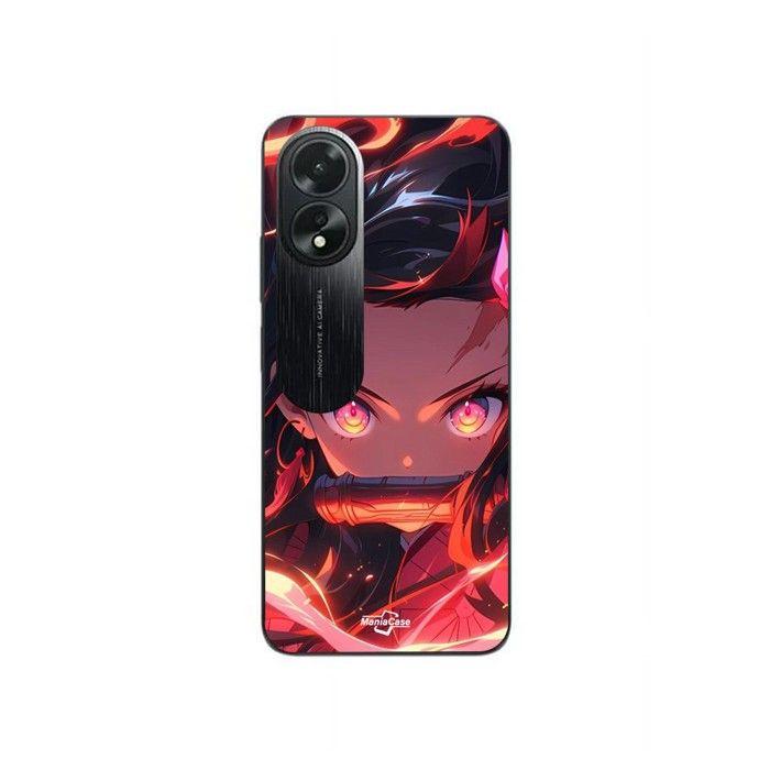 Coque de téléphone - MANIACASE - Oppo A38 - Demon Slayer Nezuko Kamado - Silicone TPU - Noir