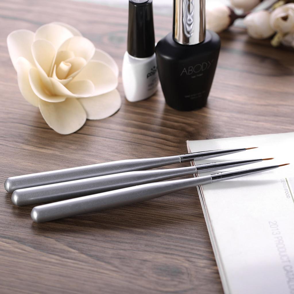 3pcs set Professional Acrylic Nail Art Brush Set Nal Art Painting Brushes for UV Gel Builder Nail Drawing Line