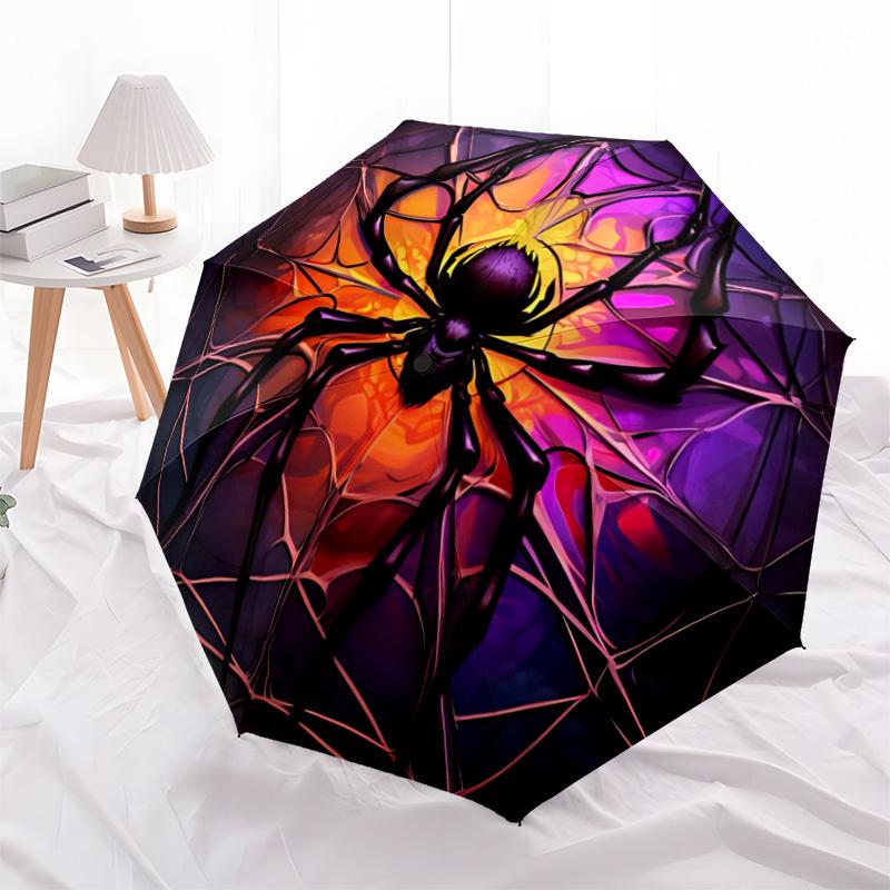 1 шт. Автоматический складной зонт "Паутина" Компактный дизайн с 8 ребрами, Прочный железный каркас для путешествий, на открытом воздухе, a0920085