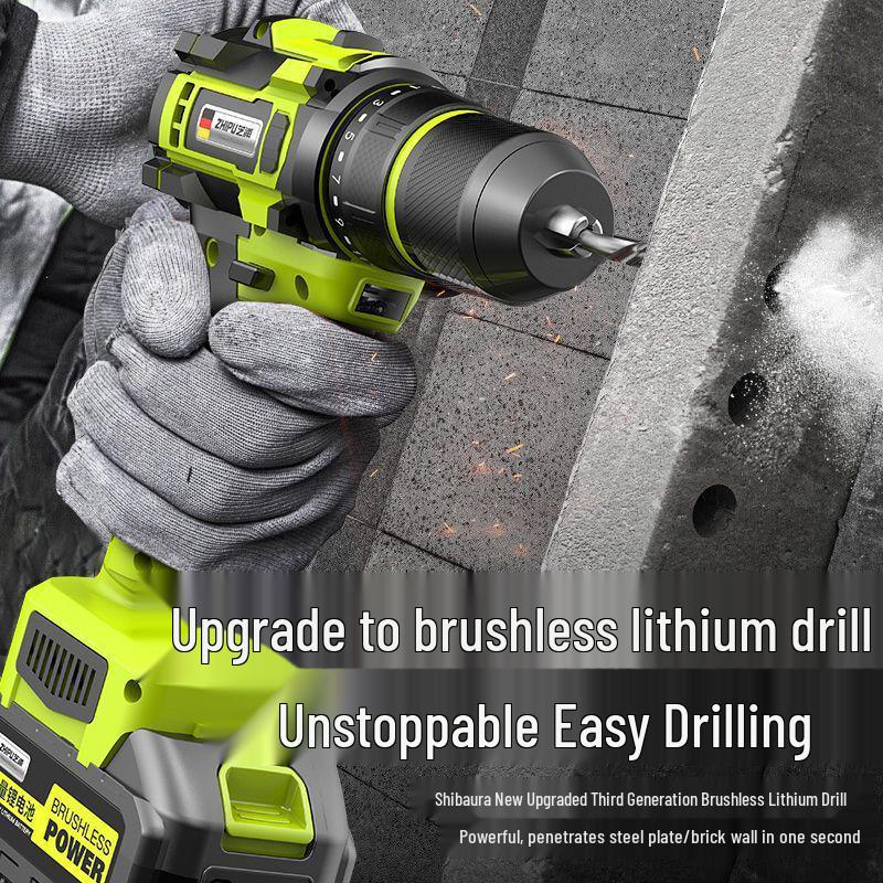 Высокомощный бесщеточный литиевый набор ручной дрели с ящиком для инструментов