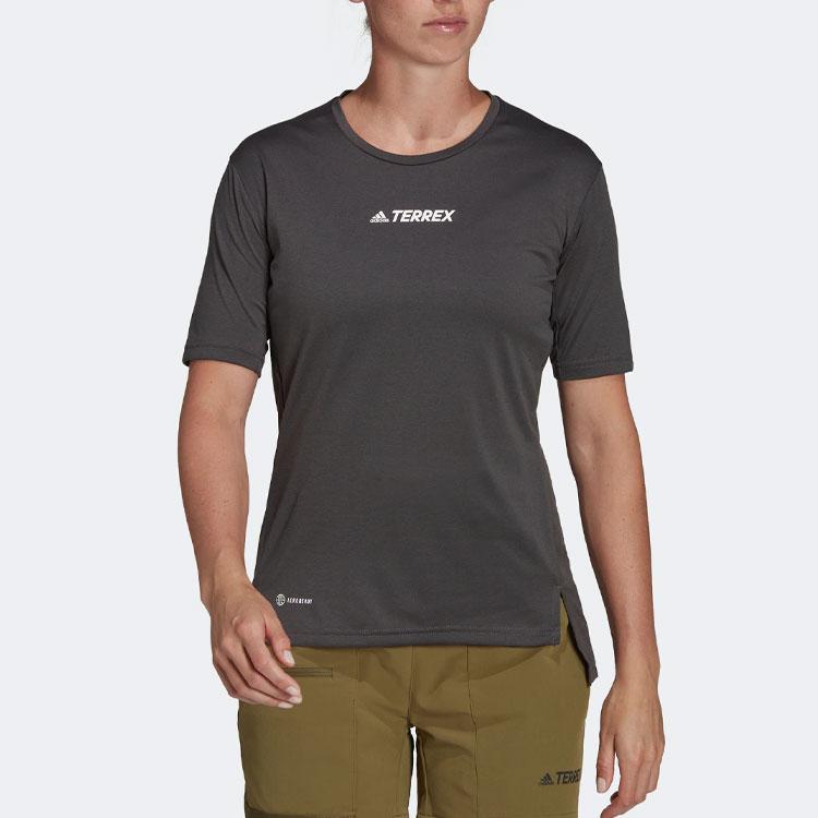 adidas Женская футболка Terrex Mt с логотипом спереди, черная H53386