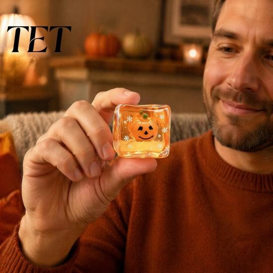 Hand Relaxation Toy Halloween Ghost Cube Squeeze Toy, Pumpkin Bat Stress Relief with Sensory Snowflake, for Party Favors