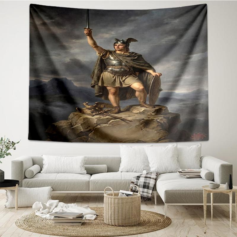 Heroes of Gaul Print Tapestry, Backdrop, Easy Setup, Ideal for Bedroom, Office & Living Room, with Aesthetic Wall Hanging Decor.