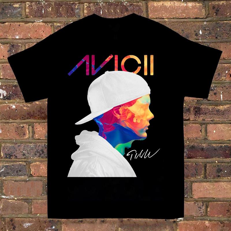 Коллекция Avicii Певец Короткий рукав Хлопок Черный Все размеры Унисекс Футболка