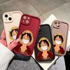 Для iPhone 16 15 14 13 12 11 Pro Max XS Max XR X SE 8 7 мягкий силиконовый чехол для защиты линз с милым рисунком Луффи