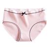 Women Panties Thread Bow Decor Mid Waist Elastic Cotton Underpants Seamless Max
