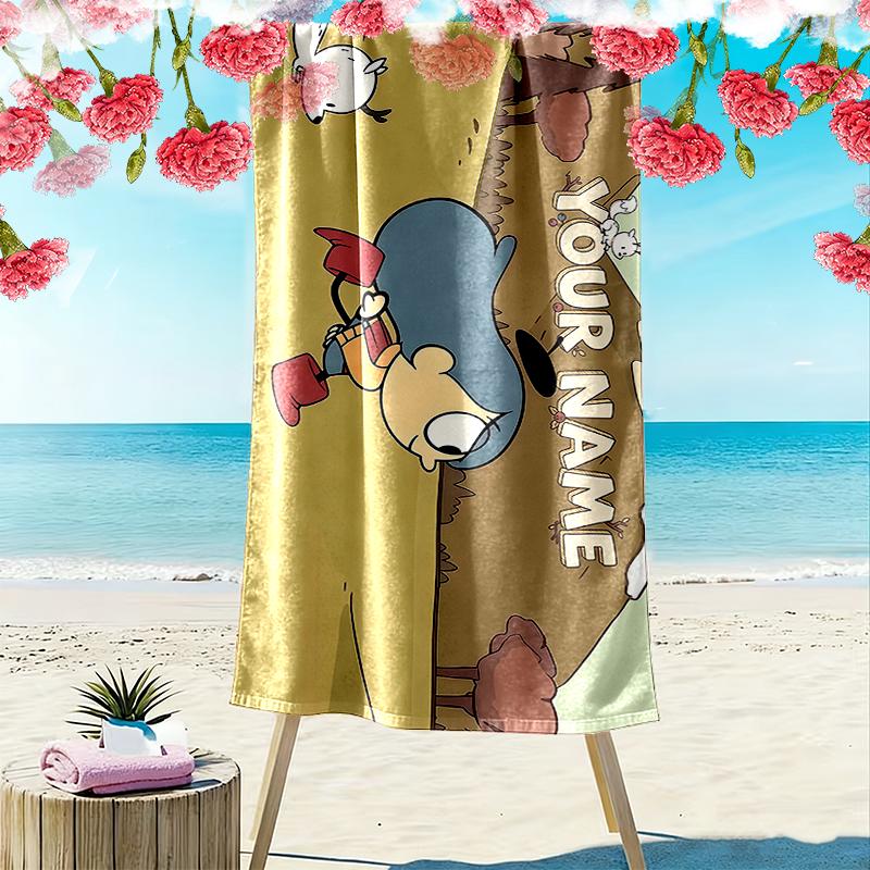 Custom Name,Hilda Print Beach Towel, Large Soft Quick Dry Towel for Beach Camping Swimming
