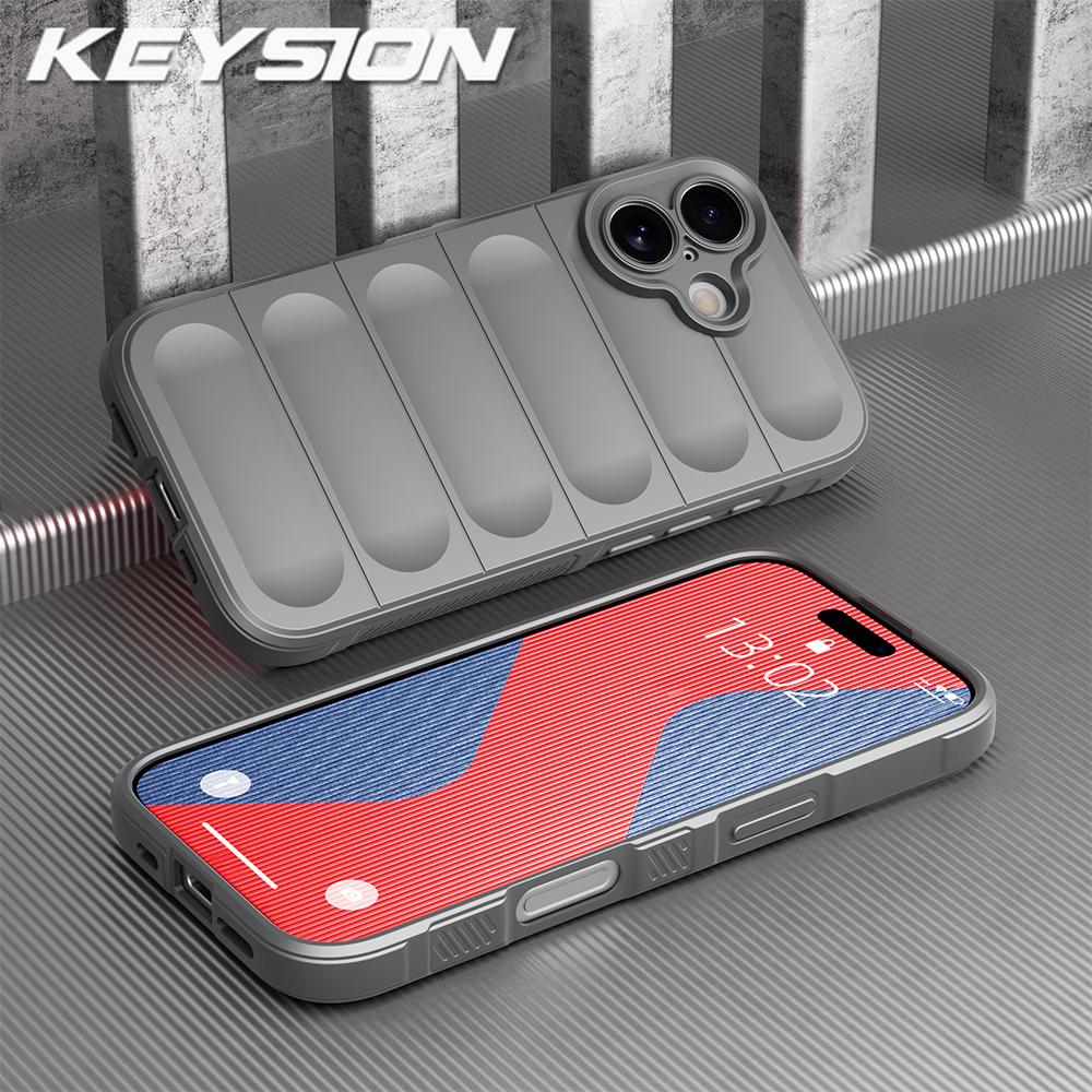 KEYSION Противоударный матовый чехол для телефона для iPhone 17 Pro Max 2025 Нескользящая мягкая силиконовая задняя крышка для телефона для iPhone 17 17 Air