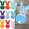 6PCS/Set Easter Bunny Felt Cutlery Holder Bag Tableware Knife Fork Cover Bag Party Accessories Happy Easter Party Decorations