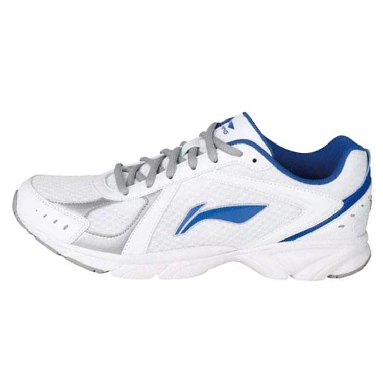 Li Ning Амортизирующие Дышащие Износостойкие Нескользящие Низкие Беговые Кроссовки Мужские Бело-Сине-Серые ARBJ055-1