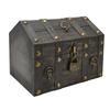 Wooden Treasure Chest Boxes Hand Crafted Vintage Wooden Box with Mini Metal Lock for Storing