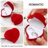 Durable Wedding Exquisite Red Rose Ring Display Box Velvet Jewelry Box Double Ring Storage Box