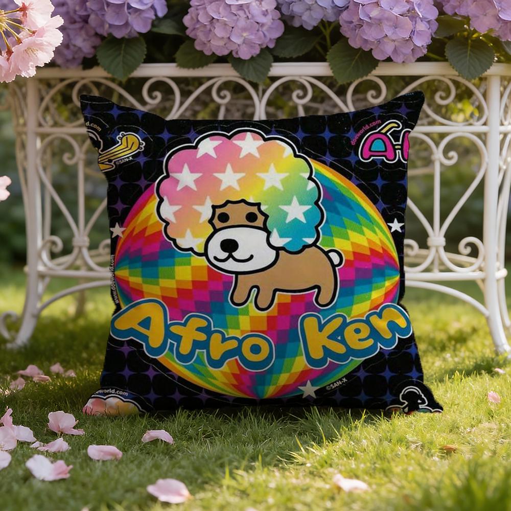 Japan A-Afro K-Ken Cute Cushion Cover Home & Car Dual-Scene Pillow Cover: Reversible for Premium Comfort