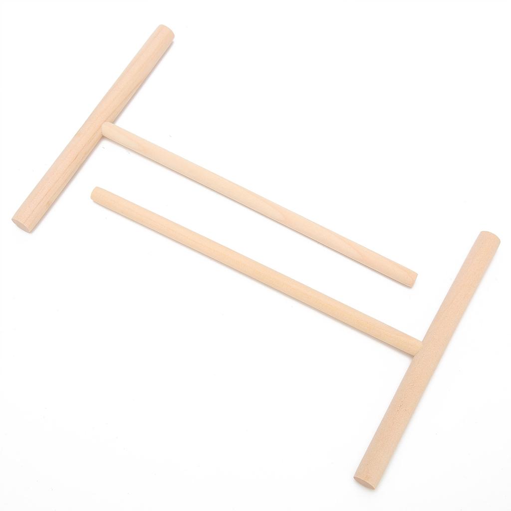 2Pcs TShaped Wooden Pancake Batter Spreader Crepe Spreader Spatula for Kitchen Use