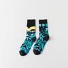 New AB Feet Flower and Bird Pattern Mid-tube Casual Socks Men's Trendy Socks Plus Size Socks