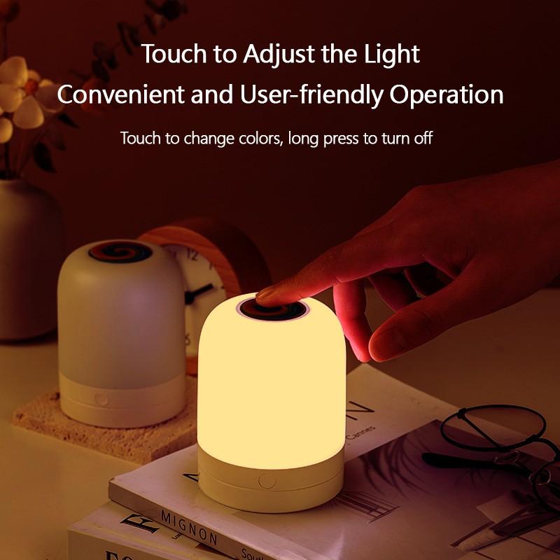 Сенсорные прикроватные лампы с регулируемой яркостью, беспроводной атмосферный светильник с пультом дистанционного управления, регулируемый по цвету перезаряжаемый ночник для спальни