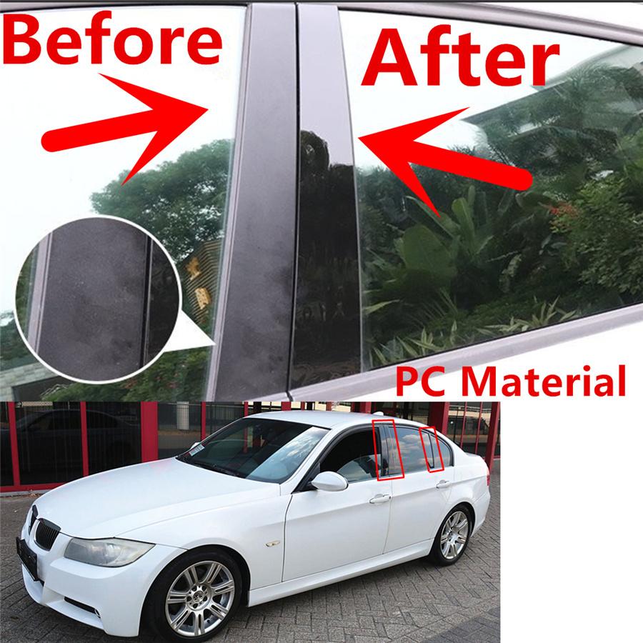 6 шт., черные наклейки на стойки для фортепиано, накладка для BMW 3-Series E90 2005-2012