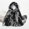 Spring and Autumn New Plant Flower Printing Versatile Bali Yarn Cotton and Linen Feel Scarf Elegant Sunscreen Shawl Women