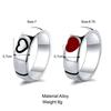 RUI RUI YU 2PCS Men Women Ring Simple Couple Combination Pair Ring Sliver Love Heart Ring