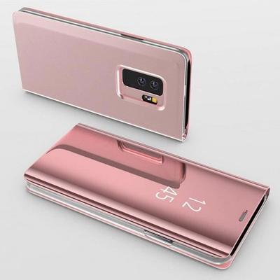 Чехол для Samsung Galaxy S10 - Чехол-книжка с откидной крышкой-зеркалом розового цвета, защита Clear View [Phonillico®