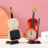 Practical-Simulation Violin Alarm Clock Musical Instrument Shape Table Clock Living Room Plastic Ornaments