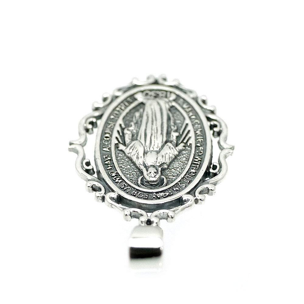 Серебряная таинственная медаль Девы Марии, старинная подвеска, топ мм, арабеска, чудесная медаль [серебро] для мужчин