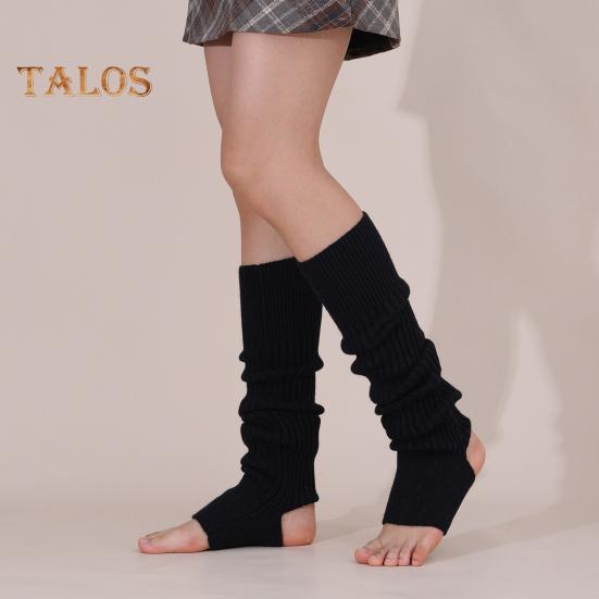 1 пара зимних гетр, теплые ребристые трикотажные полоски, эластичные трикотажные носки до щиколотки с отверстием для пятки, аксессуары 80-х для вечеринок, спорта, йоги, танцев