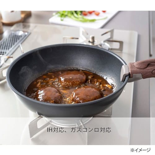 Сковорода CAINZ, пригодная для мытья в посудомоечной машине, со съемной ручкой, 26 см, глубокая, подходит для индукционных/газовых плит, фторопластовое покрытие, антипригарное, Teflon Platinum Plus