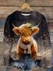 Women T-shirt 3D Cartoon Animal Cow Print Sweatshirt Casual O-Neck Hoodie Fashion Women Sweats Spring Autumn Coat Sudaderas Femme