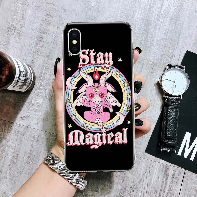 Чехол для телефона «Розовый кошачий череп волшебница ведьма» для iPhone 11 12 13 14 Pro XS XR X Max 7 8 6 6S Plus Mini + 5 SE с рисунком по индивидуальному заказу