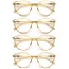 Round Reading Glasses Women Readers Eyeglasses Classic Frame Flexble Plastic Spring Hinge Lightweight Wear With Diopter +1.0~4.0