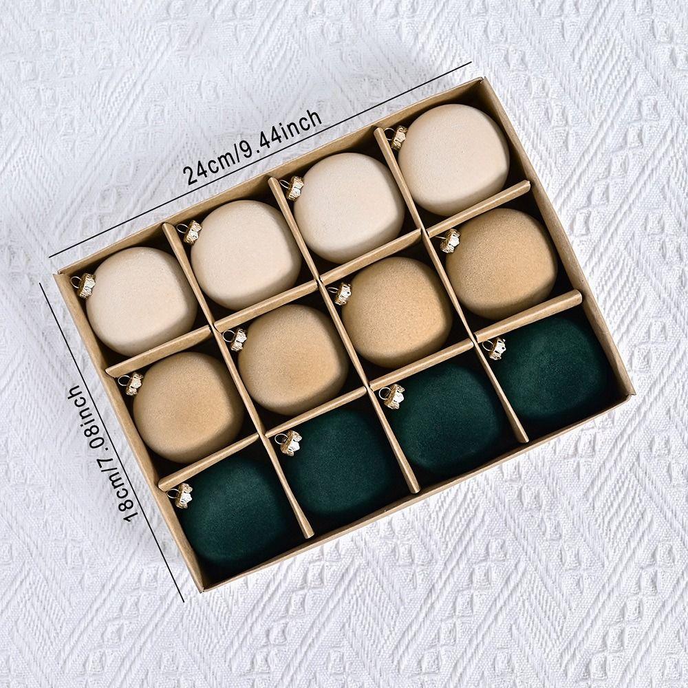 12 шт. 6 см елочные шары подвески флокированные елочные подвесные шары рождественские украшения