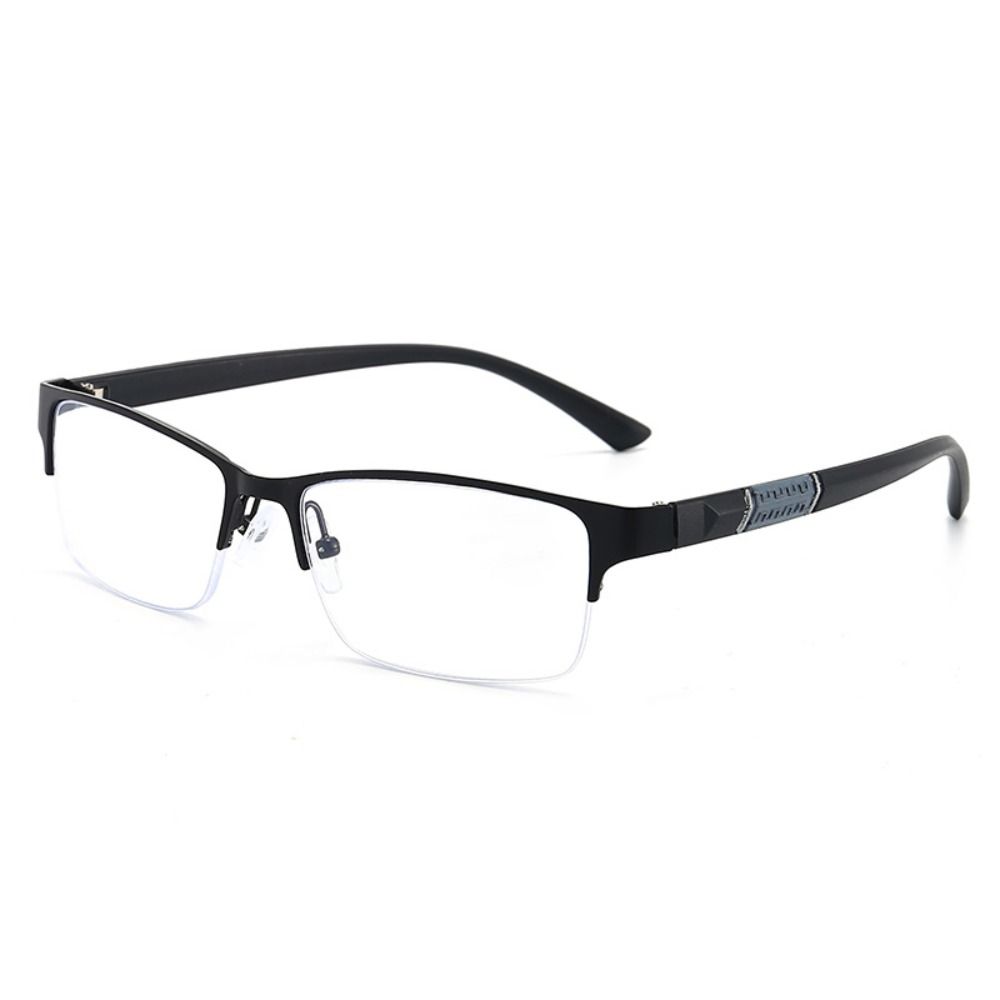 Blue Ray Blocking Anti-Blue Light Reading Glasses Eye Protection Half Frame Hyperopia Glasses Ultralight Metal Square Eyeglasses