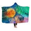 Custom Printed Thick Crystal Velvet Cloak Hooded Blanket Nap Casual Sofa Fluffy Blanket for Winter