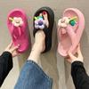 Fashion Cute Flowers Soft Beach Slippers Female 2024 Thick Bottom Home Outside Wear Flip-flops Non-slip Comfort Summer Zapatos Mujer