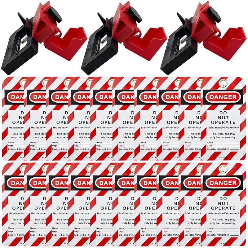 SAFBY Circuit Breaker Lockout Device - Lockout Tagout Kit 20 PCS Breakers Lockout Universal Electrical for Loto Station Lock Out Tag Out Set(20 pcs