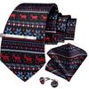 Men's Tie Silk Paisley Classic Wedding Necktie and Pocket Square Cufflinks Set
