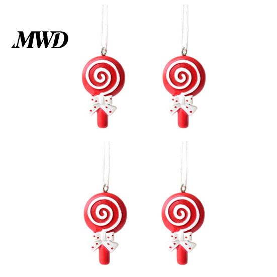 Christmas Tree Decorations 4 Pcs Gingerbread Ornaments, Candy Cane, Tree, Lollipop, Decorative Pendants for Garlands Man Xmas Hanging Decoration Home