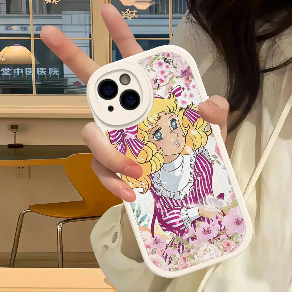 Classic C-Candy C-Candy Anime Leather Phone Case For IPhone 16 14 15 Pro Plus 13 12 11 Pro Max Silicone Cover