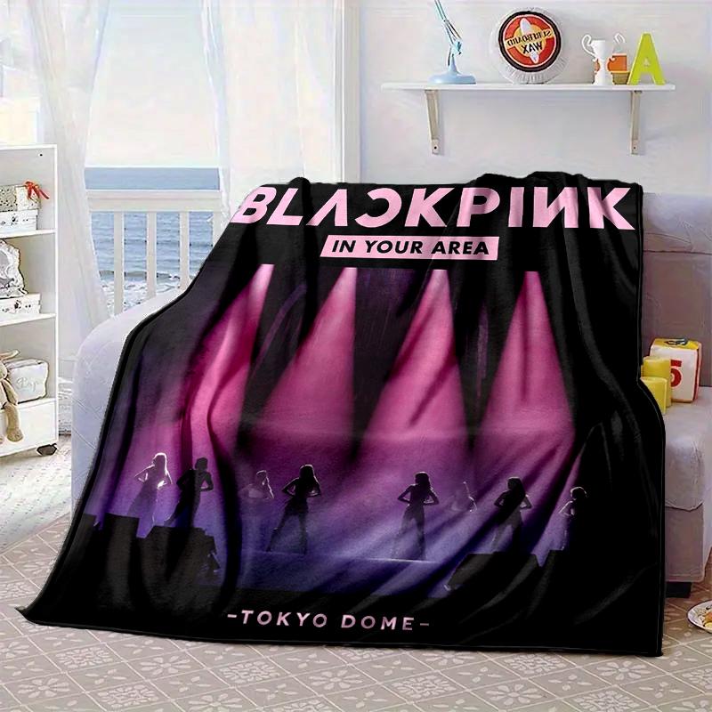 Black And Pink Fashion Blanket Flannel Blanket for bed, sofa, Camping, Hiking, Picnic Essentials, gift for family Fan gifts