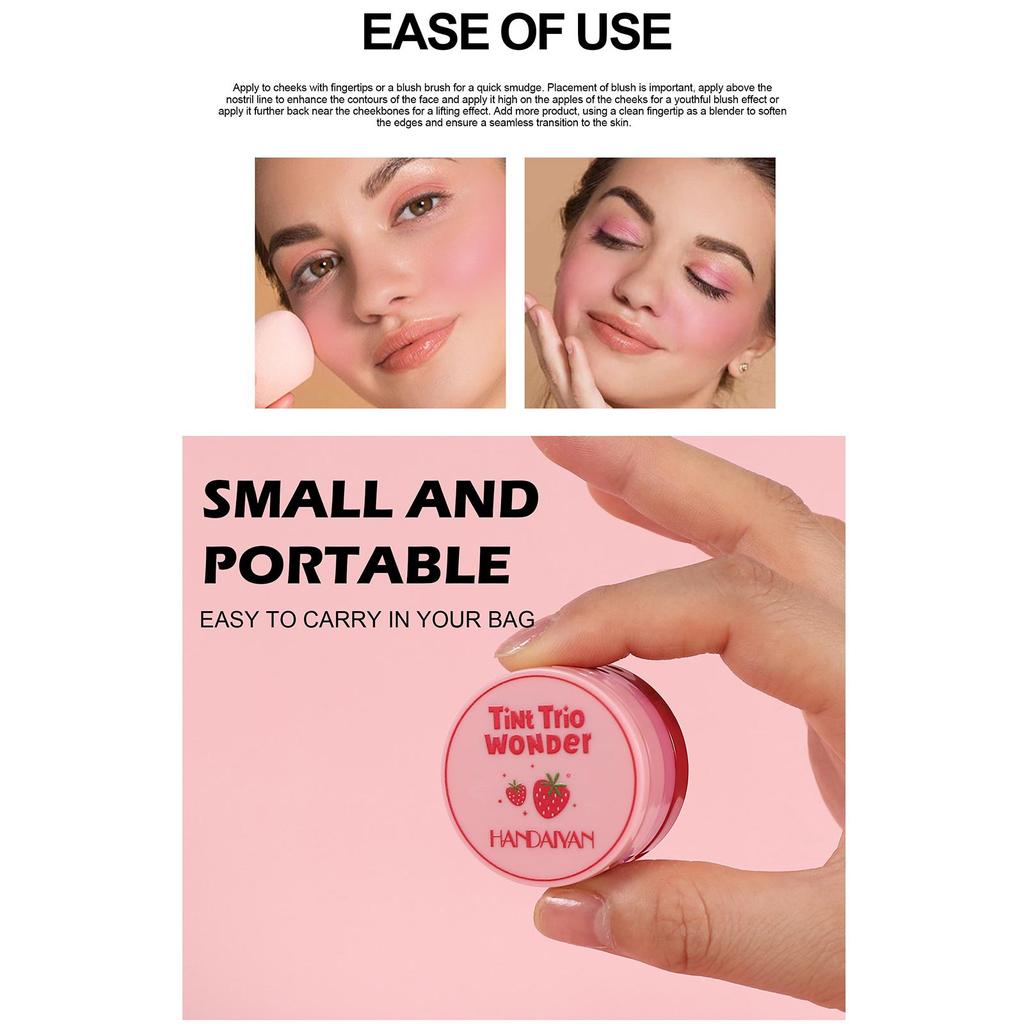 HANDAIYAN Натуральные матовые румяна для лица, бархатистый гладкий крем для губ, румяна для щек, румяна, водостойкий макияж