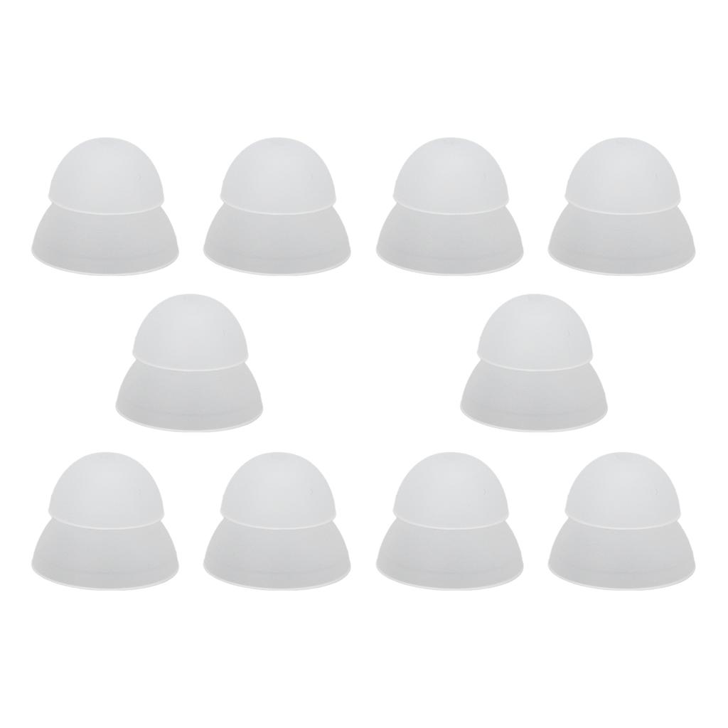 10 шт. вкладышей для слуховых аппаратов 12 мм 0,5 дюйма, двухслойные, мягкие, силиконовые, моющиеся, съемные, антистатические, белые